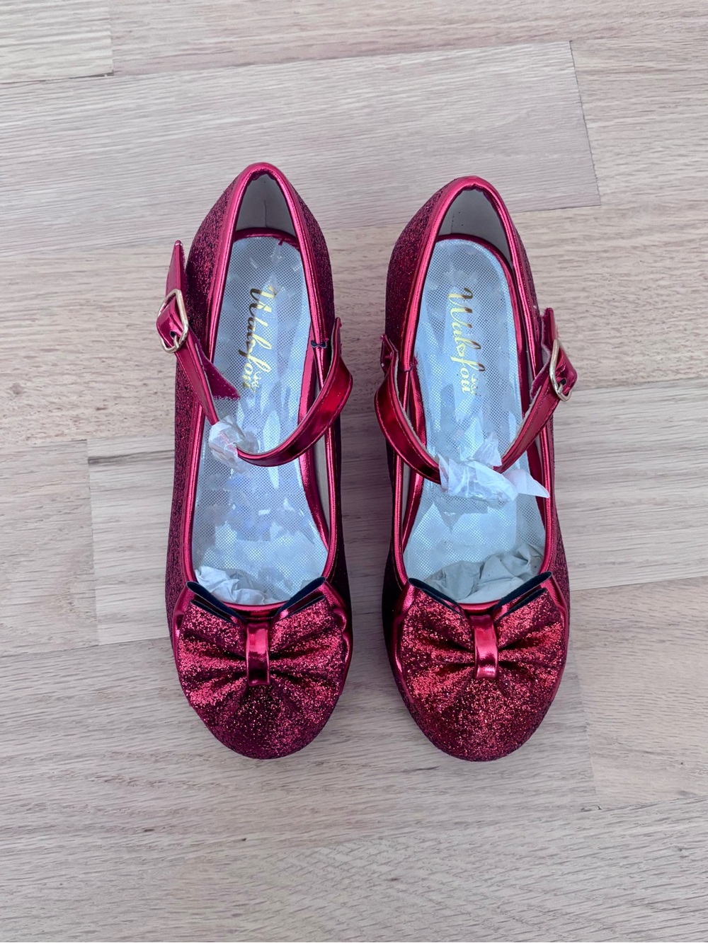 Brand New in Box Little Girls Red Dorothy Shoes with Buckle Strap